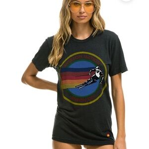 Aviator Nation Dark Grey Tee with Yellow Sun Logo